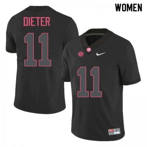 Women Gehrig Dieter Black Alabama Football #11 Jersey 414829-845