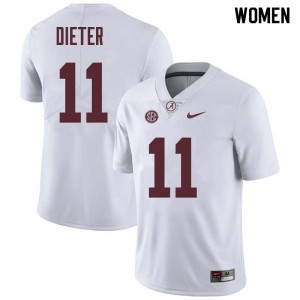 Women Gehrig Dieter White Bama Football #11 Jersey 569043-908