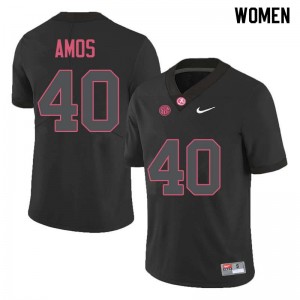 Women Giles Amos Black Bama Football #40 Jersey 175727-291