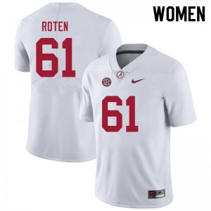 Women Graham Roten White Bama Football #61 Jersey 136600-658