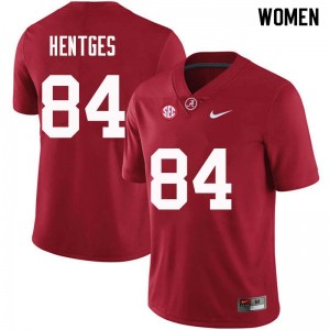 Women Hale Hentges Crimson Alabama Football #84 Jersey 489565-827