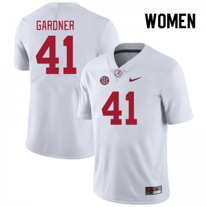 Women JR Gardner White Alabama Football #41 Jersey 253509-753