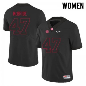 Women Jacobi McBride Black University of Alabama Football #47 Jersey 580689-437