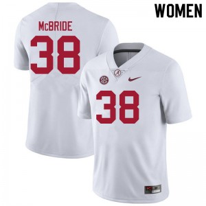 Women Jacobi McBride White Bama Football #38 Jersey 282269-652