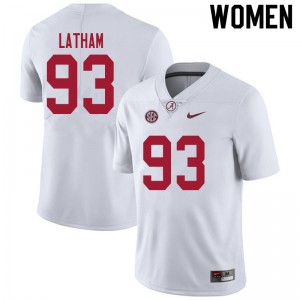 Women Jah-Marien Latham White Bama Football #93 Jersey 624215-245