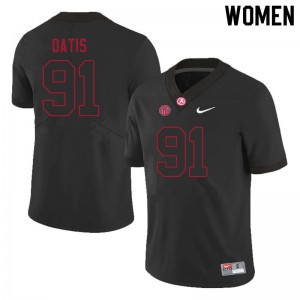 Women Jaheim Oatis Black University of Alabama Football #91 Jersey 799037-738