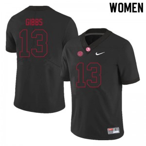 Women Jahmyr Gibbs Black Alabama Crimson Tide Football #13 Jersey 155600-748