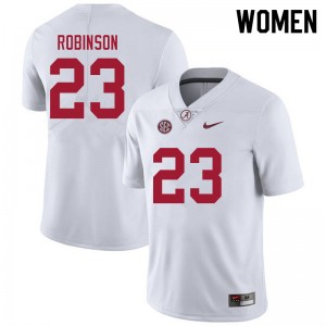 Women Jahquez Robinson White Bama Football #23 Jersey 235285-110