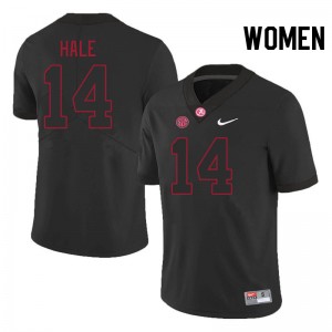Women Jalen Hale Blackout Bama Football #14 Jersey 381621-494