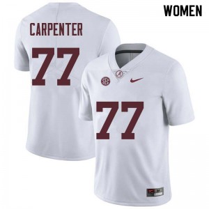 Women James Carpenter White University of Alabama Football #77 Jersey 413810-771