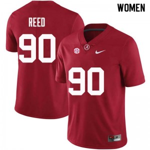 Women Jarran Reed Crimson Alabama Crimson Tide Football #90 Jersey 822352-138
