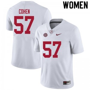 Women Javion Cohen White Bama Football #57 Jersey 949990-455