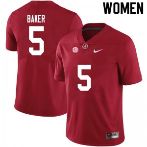 Women Javon Baker Crimson Bama Football #5 Jersey 634480-779