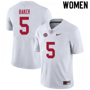 Women Javon Baker White Bama Football #5 Jersey 658828-631