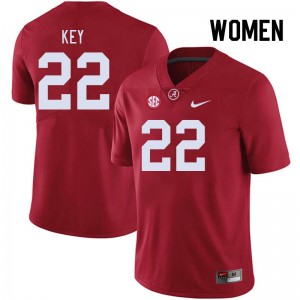 Women Jaylen Key Crimson University of Alabama Football #22 Jersey 573866-379