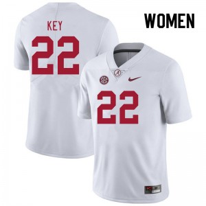 Women Jaylen Key White Bama Football #22 Jersey 429303-160