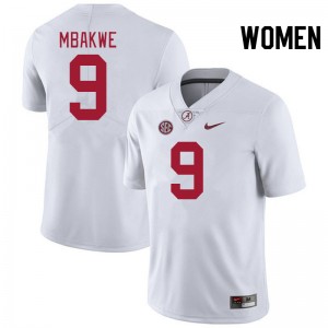 Women Jaylen Mbakwe White University of Alabama Football #9 Jersey 861602-913