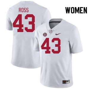 Women Jayshawn Ross White Alabama Football #43 Jersey 110438-627