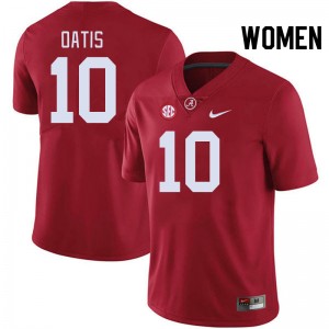 Women Jehiem Oatis Crimson Alabama Football #10 Jersey 541237-275