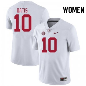 Women Jehiem Oatis White Alabama Crimson Tide Football #10 Jersey 963823-607