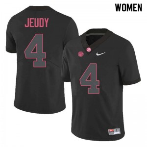 Women Jerry Jeudy Black Alabama Crimson Tide Football #4 Jersey 488407-606