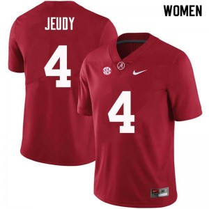 Women Jerry Jeudy Crimson Alabama Crimson Tide Football #4 Jersey 174681-420