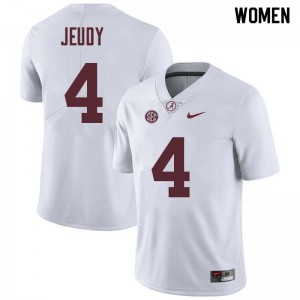 Women Jerry Jeudy White Alabama Football #4 Jersey 427622-157