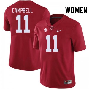 Women Jihaad Campbell Crimson University of Alabama Football #11 Jersey 388727-361