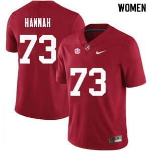 Women John Hannah Crimson Bama Football #73 Jersey 703637-685