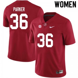 Women Jordan Parker Crimson University of Alabama Football #36 Jersey 524200-174