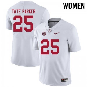 Women Jordan Tate-Parker White Alabama Crimson Tide Football #25 Jersey 168119-454