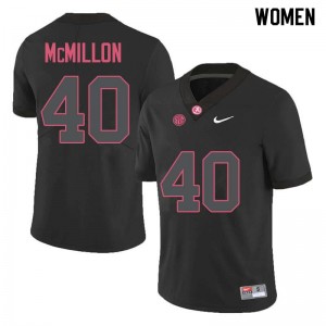 Women Joshua McMillon Black Bama Football #40 Jersey 251148-829