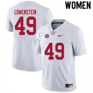 Women Julian Lowenstein White Alabama Crimson Tide Football #49 Jersey 613363-877