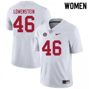 Women Julian Lowenstein White Bama Football #46 Jersey 210030-377