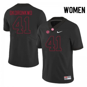 Women Justin Okoronkwo Blackout Bama Football #41 Jersey 605550-708