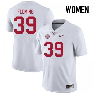 Women KJ Fleming White Alabama Crimson Tide Football #39 Jersey 569434-865