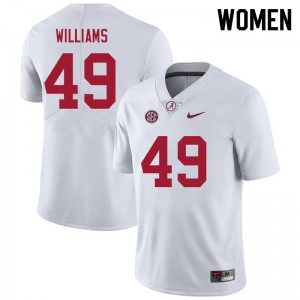 Women Kaine Williams White Bama Football #49 Jersey 856075-717