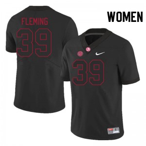 Women Kaleb Fleming Blackout Bama Football #39 Jersey 808422-286