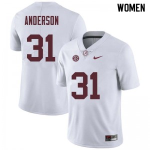Women Keaton Anderson White Bama Football #31 Jersey 355910-501