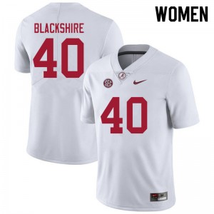 Women Kendrick Blackshire White Alabama Crimson Tide Football #40 Jersey 136248-171