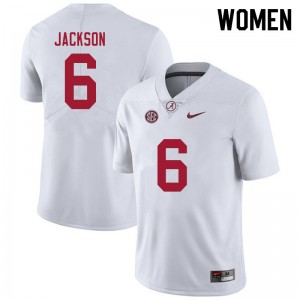Women Khyree Jackson White Bama Football #6 Jersey 108561-415