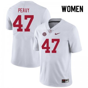 Women Kolby Peavy White Bama Football #47 Jersey 451814-797