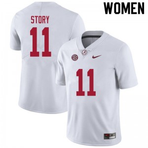 Women Kristian Story White Alabama Crimson Tide Football #11 Jersey 397382-364
