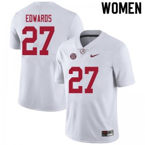 Women Kyle Edwards White University of Alabama Football #27 Jersey 469682-143