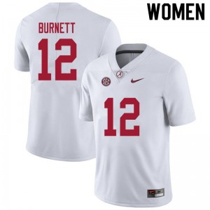 Women Logan Burnett White Bama Football #12 Jersey 514015-819