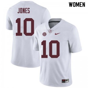 Women Mac Jones White Bama Football #10 Jersey 922018-180