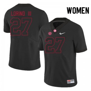 Women Michael Lorino III Blackout Alabama Football #27 Jersey 858613-682
