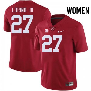 Women Michael Lorino III Crimson University of Alabama Football #27 Jersey 507370-315