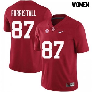 Women Miller Forristall Crimson Bama Football #87 Jersey 184126-689