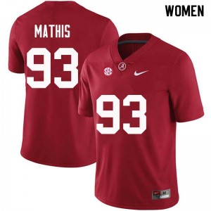 Women Phidarian Mathis Crimson Bama Football #93 Jersey 369190-818